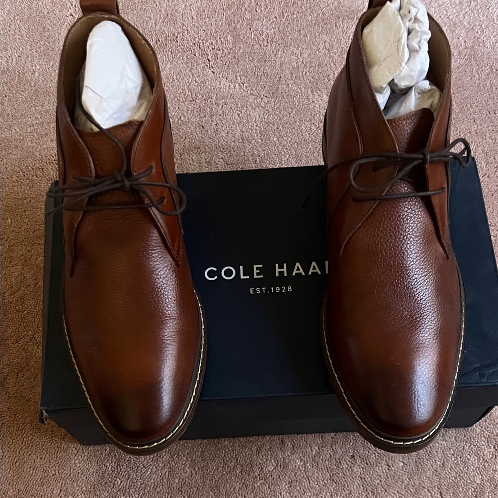 Cole Haan Men's Brown Leather Chukka Boots